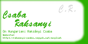 csaba raksanyi business card