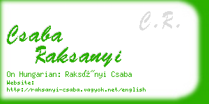 csaba raksanyi business card